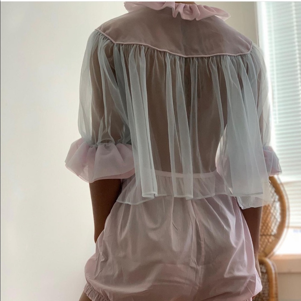 Vintage cotton candy sheer bloomer set medium 60s